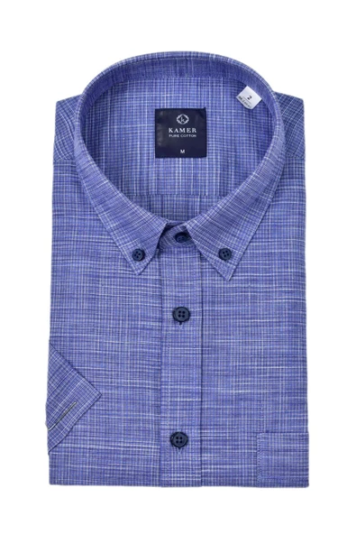 Erkek Klasik Piti Kare Kısa Kol Gömlek 9488 BGL-ST04570 - Resim 9