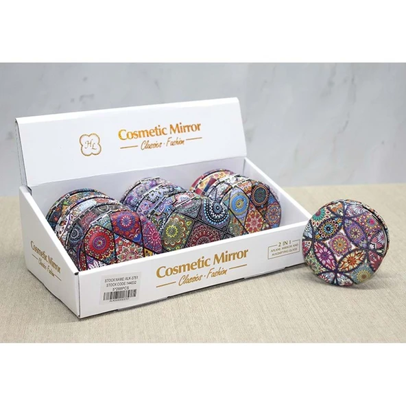 Taşlı Yuvarlak El Aynası Kalın ürün görseli