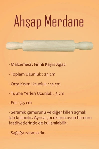 Beyaz Seramik Hamuru 3 Kg Kil Ebeşuar Seti 6x15 ml Akrilik Set 100 ml Vernik Ahşap Merdane Zımpara - 3