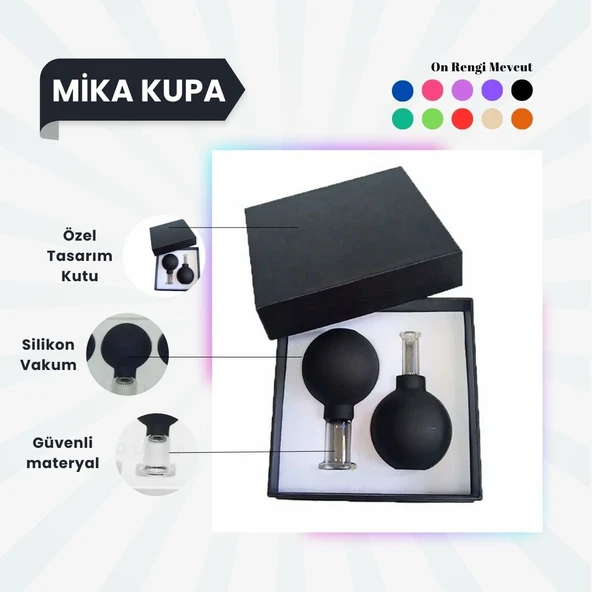 Silikon Vakumlu Mika Yüz Masaj Kupası 2'li Set Siyah ürün görseli 1