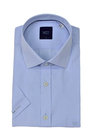 Erkek Klasik Armürlü Kısa Kol Gömlek 9408 BGL-ST04569 - Resim 4