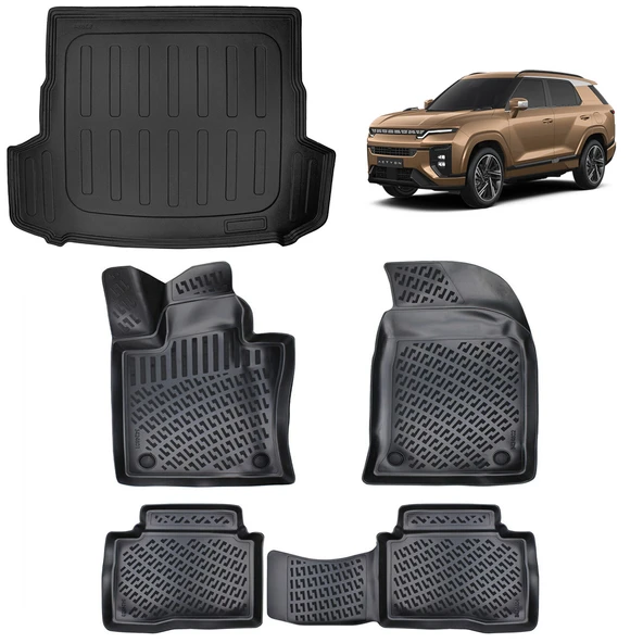 Rizline Ssangyong Actyon 2024 ve Sonrası 3D Havuzlu Paspas ve Bagaj Havuzu Set ürün görseli