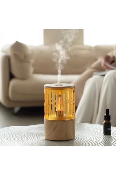 Mum Işığı Görünümlü Taşınabilir 125ml Kapasiteli Işıklı Aroma Yayıcı Hava Nemlendirici - 5