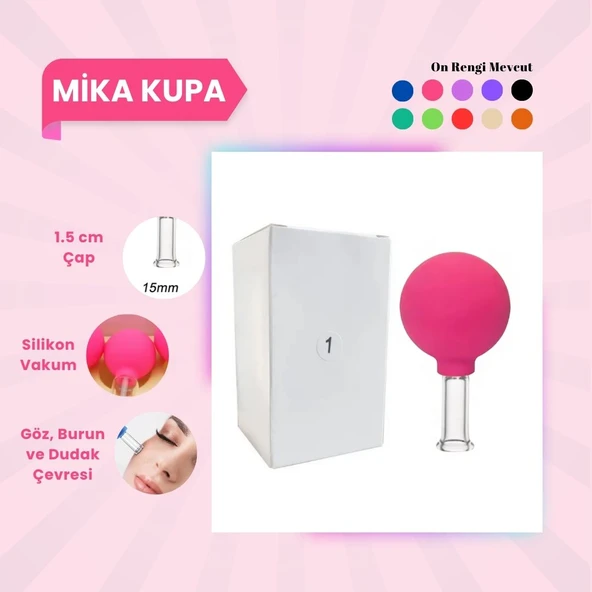 Silikon Vakumlu Mika Yüz Masaj Kupası No:1 Pembe - 1