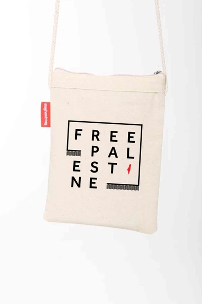 Geleneksel Filistin "free Palestıne" Dijital Baskılı Askılı Kanvas Bez Fermuarlı Çanta 18*25 Cm B330014