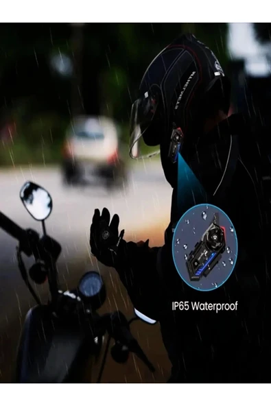 Bt57 Motosiklet Kask Kulaklık Intercom Işıklı Motorsiklet Interkom - 3