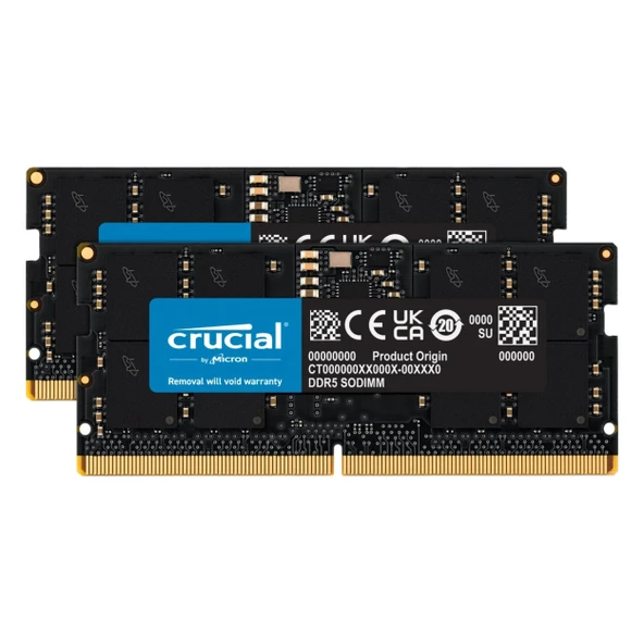 Crucial CT2K32G56C46S5 64GB (2x32GB) DDR5 5600MHz CL46 Notebook Bellek