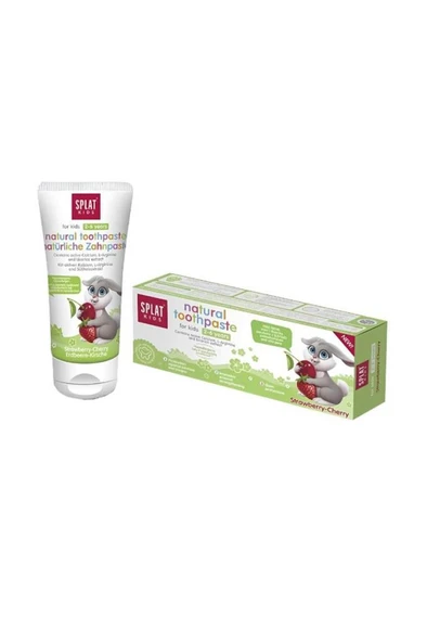 Splat Kids Natural Kiraz ve Çilek Aromalı 2-6 Yaş Florürsüz Çocuk Diş Macunu 50 ml