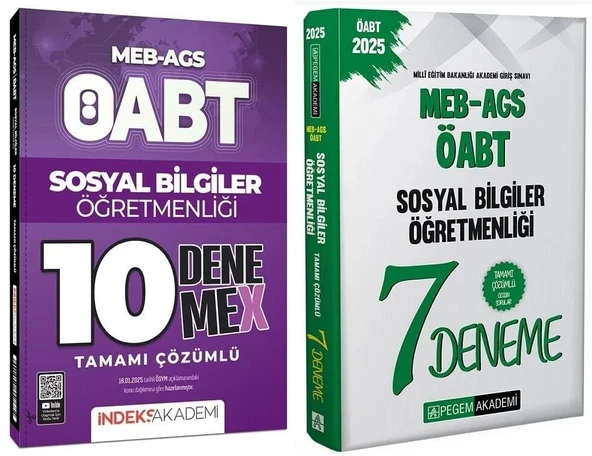 Pegem + İndeks 2025 ÖABT MEB-AGS Sosyal Bilgiler Öğretmenliği 7+10 Deneme 2 li Set Pegem + İndeks Akademi Yayınları - 1