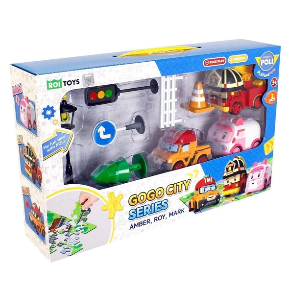 Polı Zr-913 Robocar Poli Gogo City Seri Ambar,roy,mark Oyun Seti