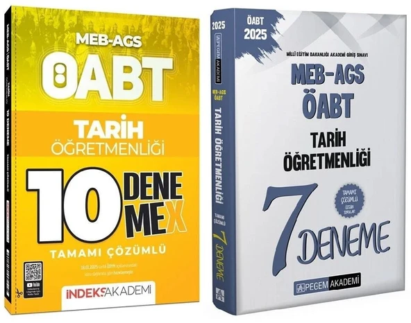 Pegem + İndeks 2025 ÖABT MEB-AGS Tarih Öğretmenliği 7+10 Deneme 2 li Set Pegem + İndeks Akademi Yayınları - 1