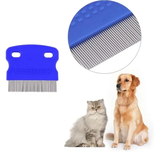 2 Li Set Kedi Köpek Tavşan İçin Parmağa Takılan Diş Fırçası - İnce Dişli Bit Pire Tarağı - 4