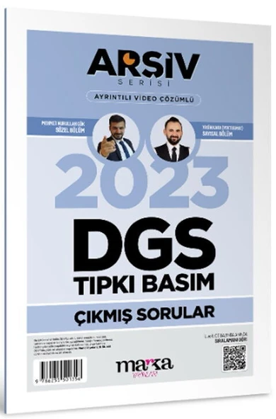 Marka Yayınları 2023 DGS Arşiv Serisi Tıpkı Basım Çıkmış Sorular Tamamı Video Çözümlü