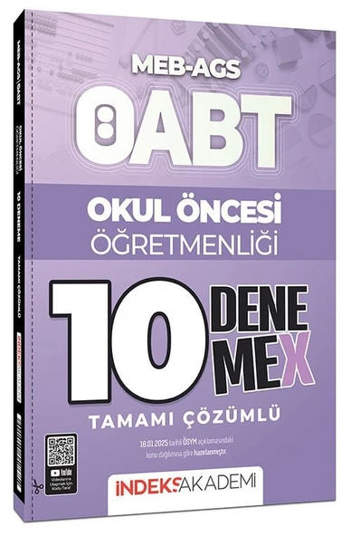 İndeks Akademi 2025 ÖABT MEB-AGS Okul Öncesi Öğretmenliği 10 DenemeX Çözümlü İndeks Akademi Yayınları