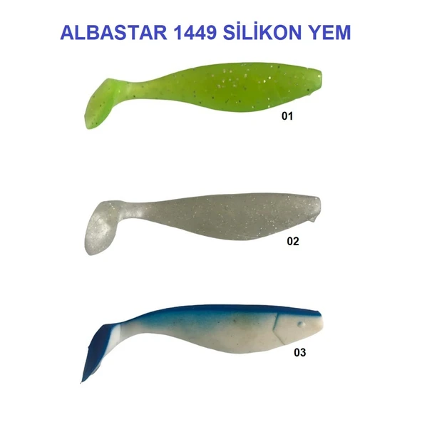 Albastar 1449 Serisi 10Cm Silikon Yem 5'Li Paket  03 - 2