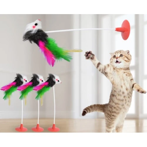 Vantuzlu Kedi Oyuncağı - Fare Yakalama Oyuncağı - 4