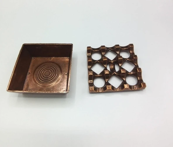 Döküm Kare Küllük Bakır 8cm - 2