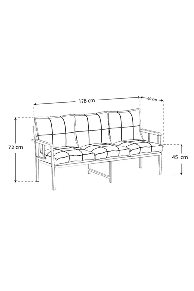 Modern Serisi Bahçe Takımı, Bahçe Mobilyası, Metal Koltuk Takımı - 3+1+1 Sehpalı - Atlantik Capucino - 6