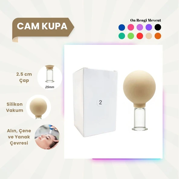 Silikon Vakumlu Cam Yüz Masaj Kupası No:2 Bej ürün görseli