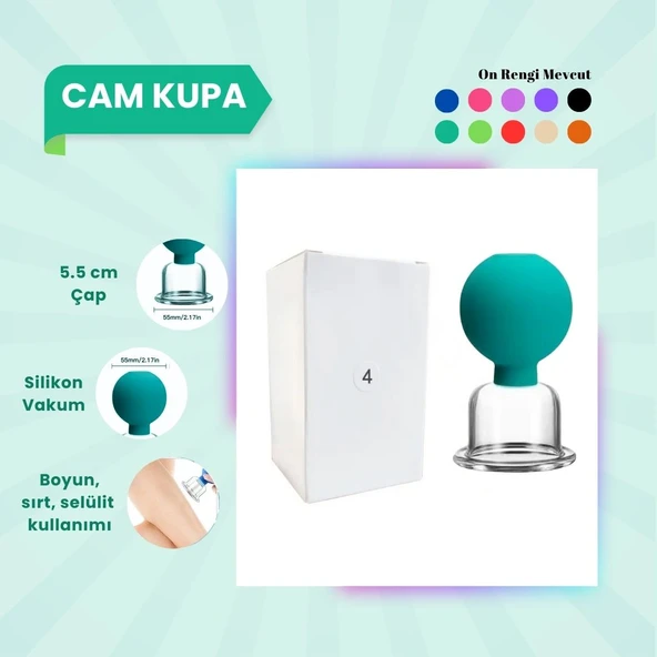 Silikon Vakumlu Cam Yüz Masaj Kupası No:4 Yeşil ürün görseli 1