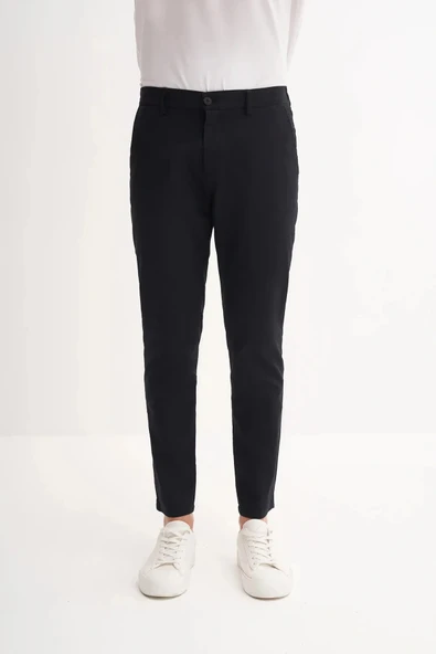 Cazador Jogger Dokuma Düz Paça Cepli Pantolon Siyah 0001 - 2
