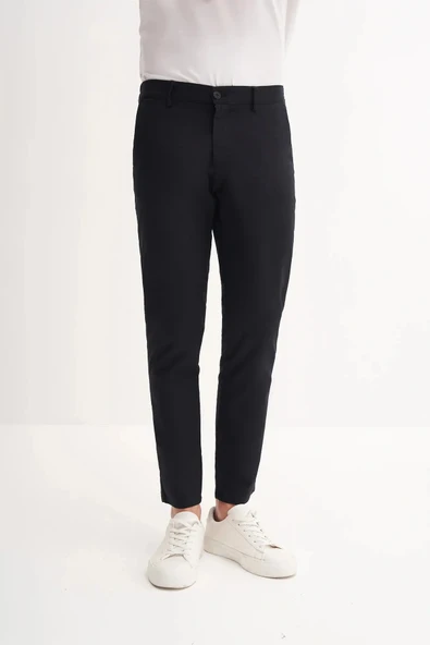 Cazador Jogger Dokuma Düz Paça Cepli Pantolon Siyah 0001 - 3