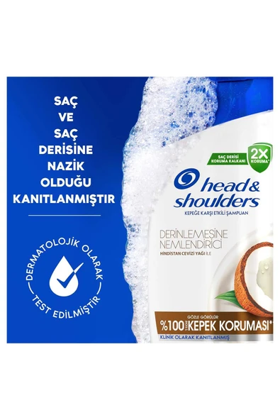 Head & Shoulders  Kepeğe Karşı Etkili Derinlemesine Nemlendirici Hindistan Cevizi Şampuan 330 ml - Resim 6
