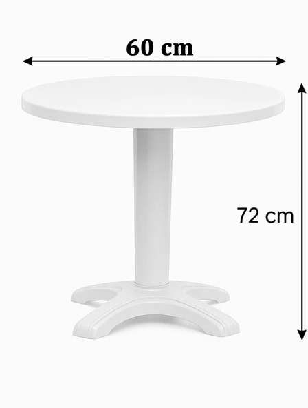 60 CM Plastik Yuvarlak Bahçe-Balkon Masası