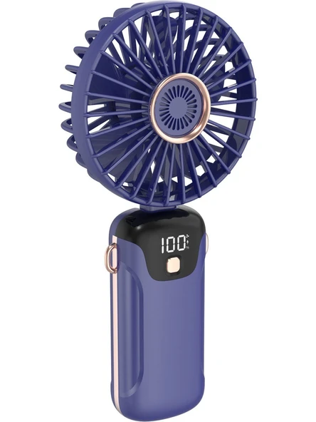 BATUR Taşınabilir Mini El Fanı 5 Ayarlı LED Ekranlı Mini El Tipi Hızı Sessiz Çalışma SL608 - MOR