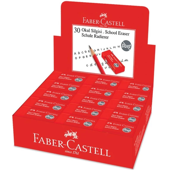 Faber Castell Kırmızı Okul Silgisi Küçük Boy No:30 1 Kutu 30 Adet