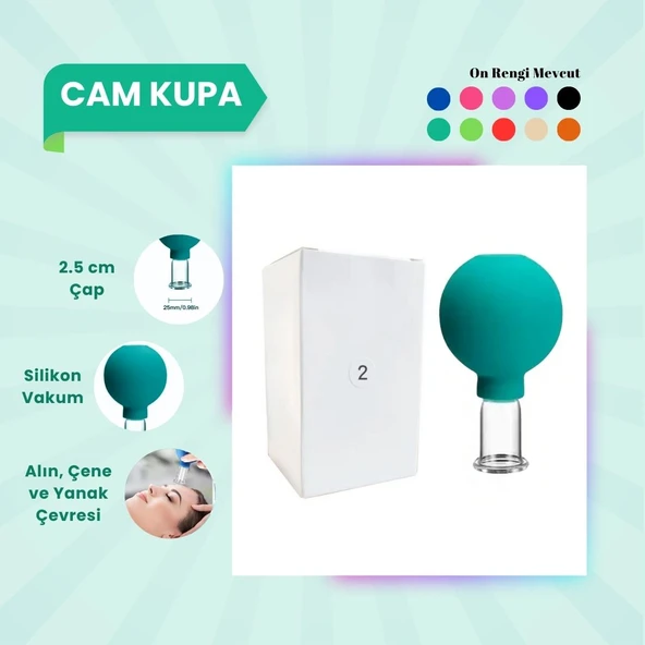Silikon Vakumlu Cam Yüz Masaj Kupası No:2 Yeşil ürün görseli 1