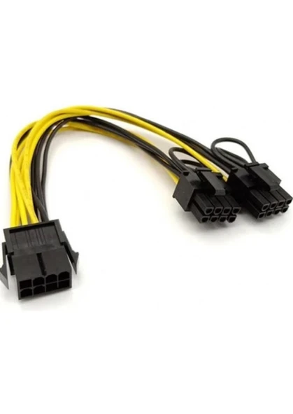 8 pin PCIE erkek to 6+2 dual PCI-E GPU power kablo