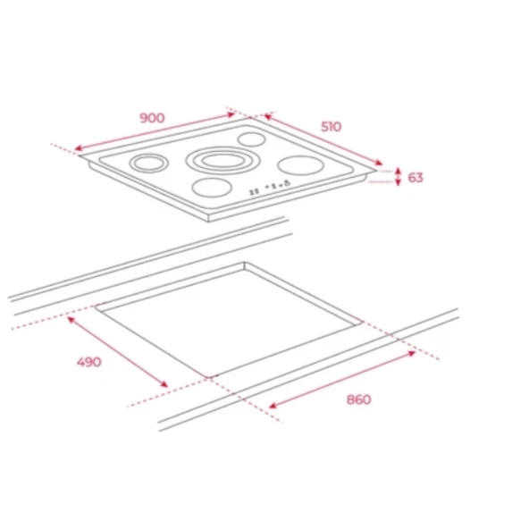 TEKA Vitroseramik Ocak 90 cm TR 951 - 3