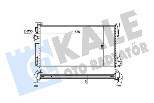SU RADYATÖRÜ FIAT IDEA 04 PUNTO 03 LANCIA YPSILON 06 1.3DMTJ MT BRAZING 580x308x32 ürün görseli 1