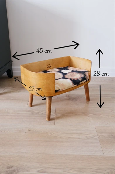 Kedi Evi Ahşap Doğal Dekoratif - 6