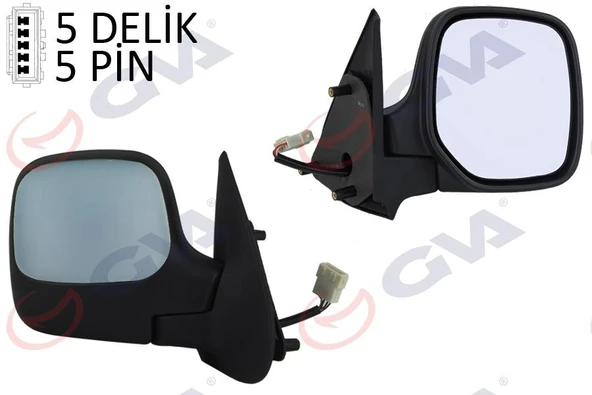 DIŞ DİKİZ AYNASI SAĞ BERLINGO-PARTNER 97 ELEKTRİKLİ ISITMALI ASTARLI KONVEKS 5 FİŞ VM-118EHPR