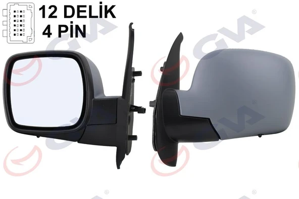 DIŞ DİKİZ AYNASI SOL KANGOO 08 ELEKTRİKLİ ISITMALI ASTARLI KONVEKS 5 FİŞ VM-6131EHPL