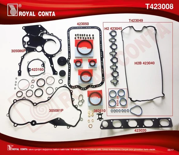 TAKIM CONTA CORTECO KEÇELİ REINZ SUBP.LAST SKC SİZ MASTER 2.2-2.5 DCI G9T-G9U - 1