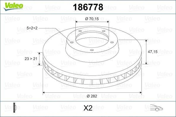ÖN FREN DİSKİ HAVA KANALLI HONDA CR-V 2.0L B20 96-01 / HR-V 1.6L D16W1 99-07 / PRELUDE 2.0L F20A4 92-96 2.2L H22A4 97-01 282 çap x 5 bijon - Takım disk fiyatıdır