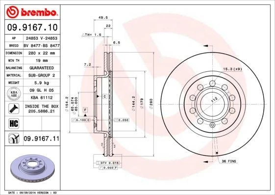 ÖN FREN AYNASI GOLF V-VI-JETTA III-IV-CADDY III-A3 03 LEON 05 TOLEDO-OCTAVIA 04 280x22x9DLxHAVALI 986479098-DF4294