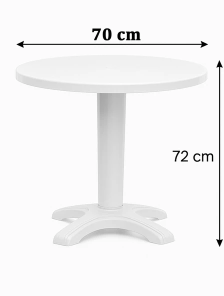 70 CM Plastik Yuvarlak Bahçe-Balkon Masası