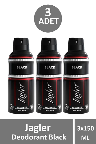 Jagler Deodorant Black 150 ml 3 Adet