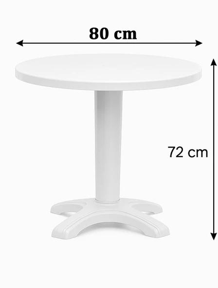 80 CM Plastik Yuvarlak Bahçe-Balkon Masası