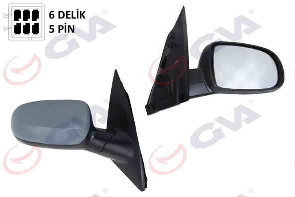 DIŞ DİKİZ AYNASI SAĞ CORSA C 01 ELEKTRİKLİ ISITMALI ASTARLI KONVEKS 5 FİŞ VM-200EHPR