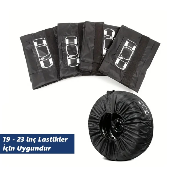 Glanz Oto Lastik Saklama Çantası 19 – 23 inç Lastik Kılıfı Yaz Kış Stepne Lastiği Taşıma Çantası - 3