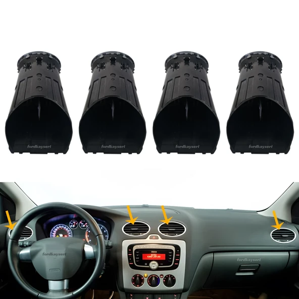 Ford Focus 2 Kalorifer Üfleyici Izgara Takımı Krom  4 Adet 2006-2010 - 3