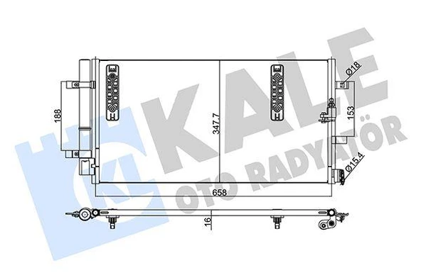 KLİMA KONDENSERİ A4-A5-A6-A7-Q5 AL/AL 645x344x16 ürün görseli