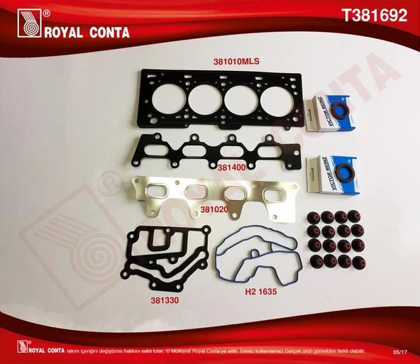 ÜST TAKIM CONTA REINZ KEÇELİ SUB.LASTİKLİ CLIO-MGN-SCENIC-LGN 1.4-1.6 16V K4J-K4M ürün görseli