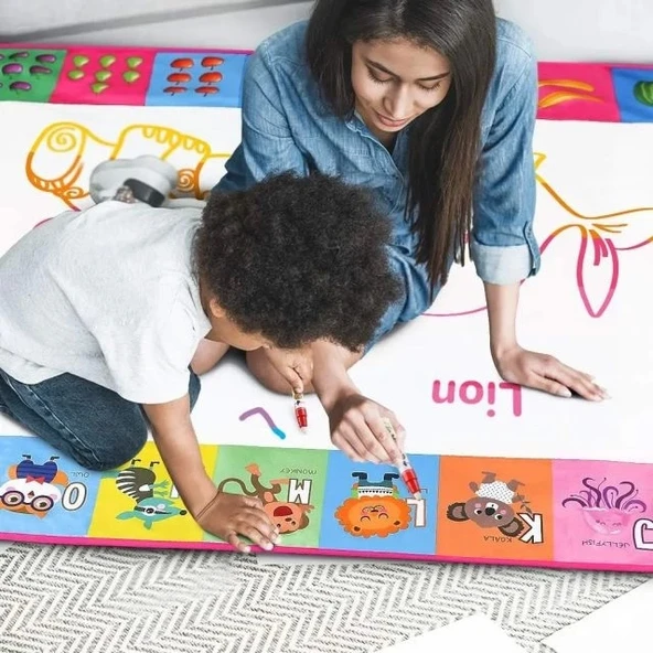 TOYK Kids Renkli Doodle Çizim Matı Alfabe ve Hayvanlar - 6