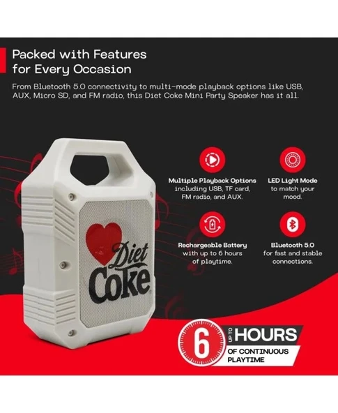 Coca-Cola Hafif Mini Parti Hoparlörü - 2